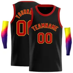 Black Red-Yellow Classic Basketball Jersey 1