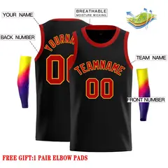 Black Red-Yellow Classic Basketball Jersey 2