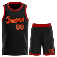 Black Red-Yellow Classic Basketball Uniform Jersey 1