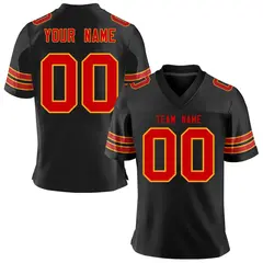 Black Red-Yellow Classic Mesh Authentic Football Jersey 1