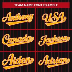 Black Red-Yellow Stripe Full Button Baseball Jersey 3