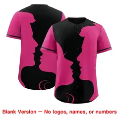 Black Rose Red Couple Silhouettes Valentine's Baseball Jersey 2