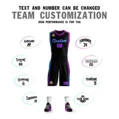 Black Rose Red-Powder Blue Classic Sets Basketball Jersey 4