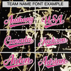 Black Rose Red Shiny Gold Cracked Texture Baseball Jersey 4