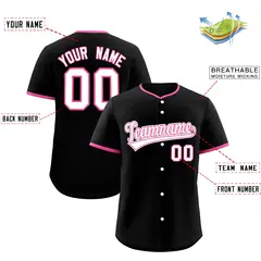 Black Rose Red White Classic Style Sports Baseball Jersey 2