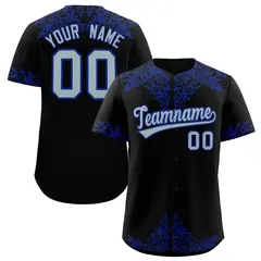 Black Royal Baroque Style Baseball Jersey 1