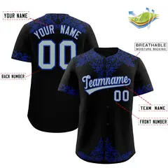 Black Royal Baroque Style Baseball Jersey 2