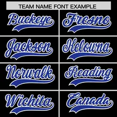 Black Royal Blue Baseball Jersey Pants Hat Uniform Package 3