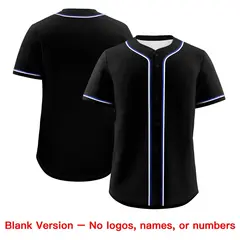 Black Royal Blue Classic Style Authentic Baseball Jersey 2