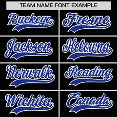 Black Royal Blue Classic Style Authentic Baseball Jersey 4