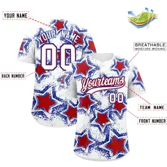 Black Royal Blue Star Graffiti Baseball Jersey 2