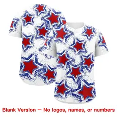 Black Royal Blue Star Graffiti Baseball Jersey 9