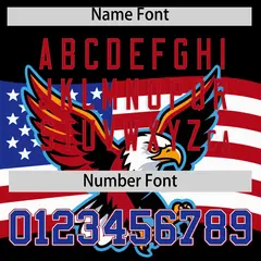 Black Royal Blue White American Flag Graffiti Split Independence Day Baseball Jersey 4