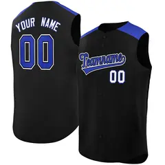 Black Royal Classic Sleeveless Baseball Jersey 1
