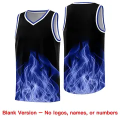 Black Royal Flame Graffiti Pattern Basketball Jersey 6