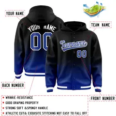 Black Royal Full-Snap Varsity Letterman Hoodie Jacket 4