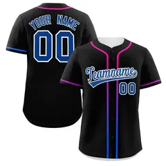 Black Royal Gradient Ribbed Authentic Baseball Jersey 1