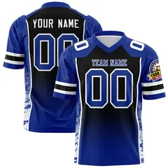 Black Royal Gradient Side Pattern Authentic Football Jersey 1