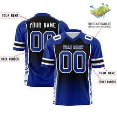 Black Royal Gradient Side Pattern Authentic Football Jersey 2