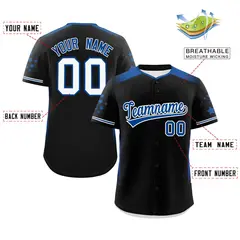 Black Royal Gradient Side Star Pattern Baseball Jersey 2