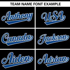 Black Royal Gradient Side Star Pattern Baseball Jersey 3
