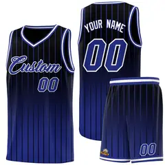 Black Royal Gradient Stripe Fashion Basketball Jersey