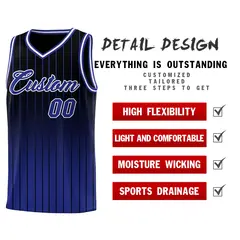 Black Royal Gradient Stripe Fashion Basketball Jersey 2
