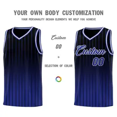 Black Royal Gradient Stripe Fashion Basketball Jersey 3
