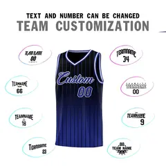 Black Royal Gradient Stripe Fashion Basketball Jersey 4