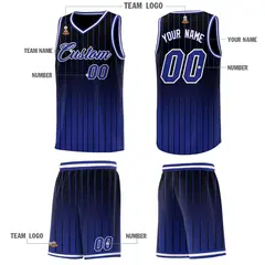 Black Royal Gradient Stripe Fashion Basketball Jersey 5
