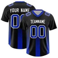 Black Royal Gradient Vertical Stripe Fashion Football Jersey 1