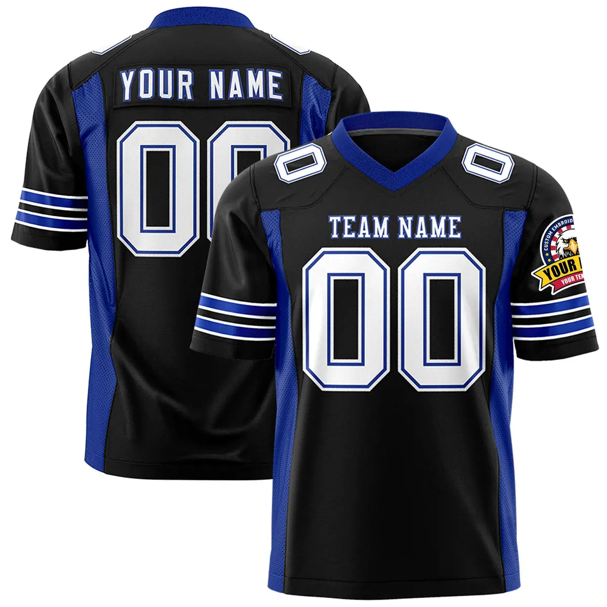Black Royal Insert Color Design Authentic Football Jersey