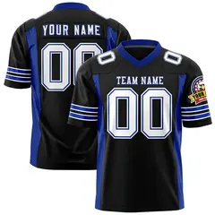 Black Royal Insert Color Design Authentic Football Jersey 1
