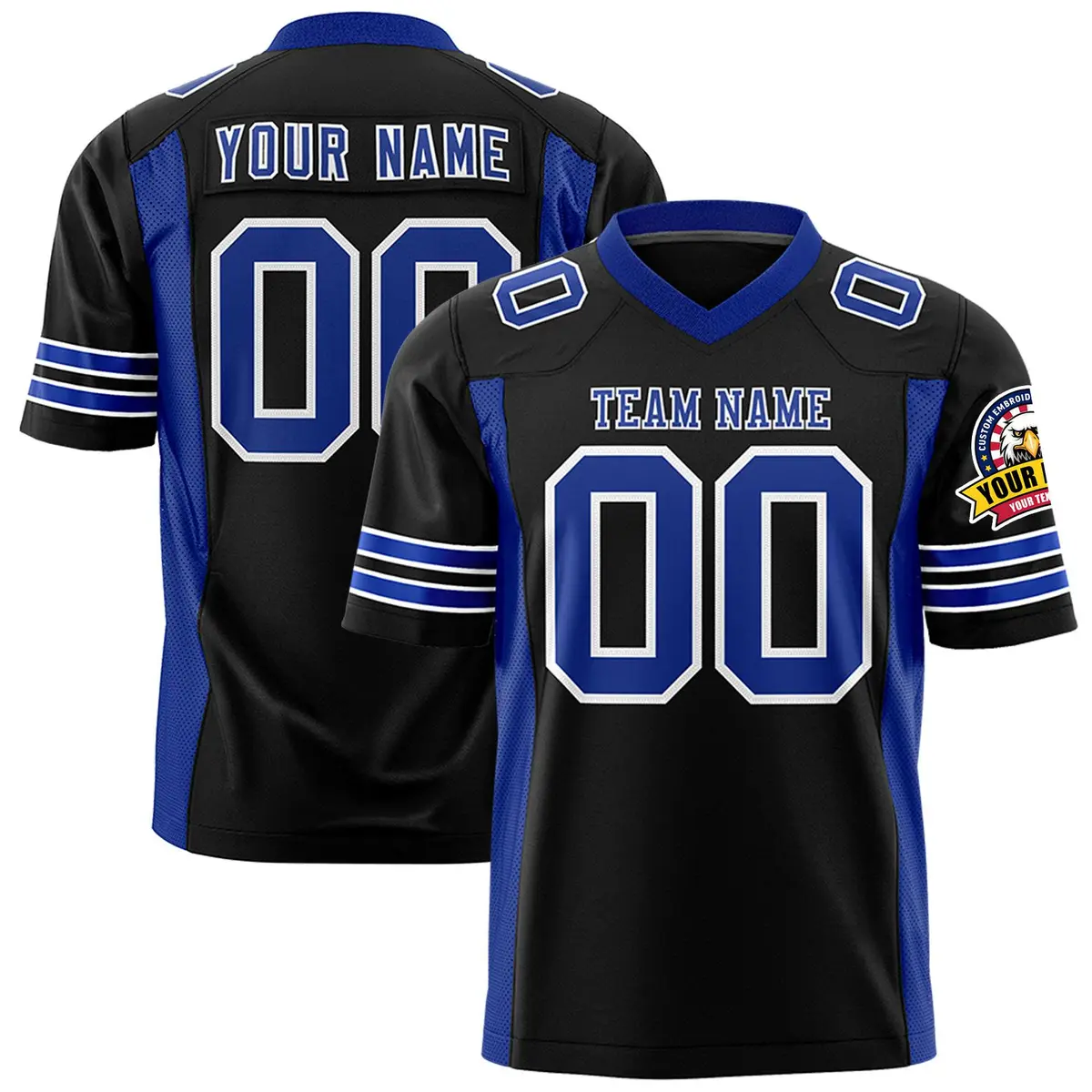 Black Royal Insert Color Design Authentic Football Jersey