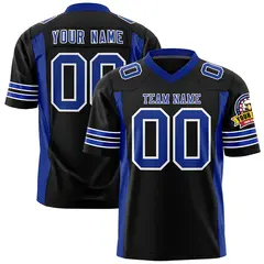 Black Royal Insert Color Design Authentic Football Jersey 1