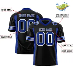 Black Royal Insert Color Design Authentic Football Jersey 2