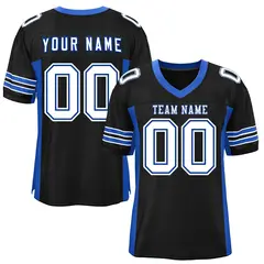Black Royal Insert Color Mesh Football Jersey