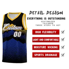 Black Royal Mountain Fade Gradient Fashion Basketball Jersey 2