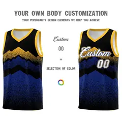Black Royal Mountain Fade Gradient Fashion Basketball Jersey 3
