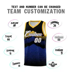 Black Royal Mountain Fade Gradient Fashion Basketball Jersey 4