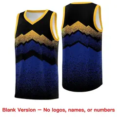 Black Royal Mountain Fade Gradient Fashion Basketball Jersey 6