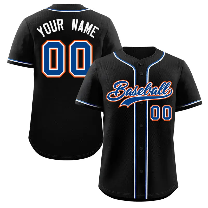 Black Royal Orange Classic Authentic Baseball Jersey