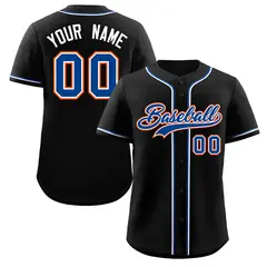 Black Royal Orange Classic Authentic Baseball Jersey