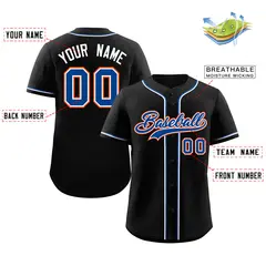 Black Royal Orange Classic Authentic Baseball Jersey 2