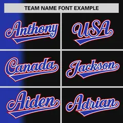 Black Royal Pinstripe Gradient Baseball Jersey 3