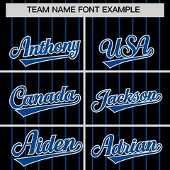 Black Royal Pinstripe Two-Tone Authentic Baseball Jersey 3