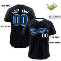 Black Royal Polka Dot Graffiti Authentic Baseball Jersey 2