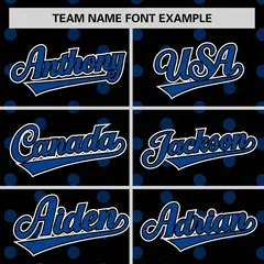 Black Royal Polka Dot Graffiti Authentic Baseball Jersey 3