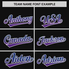 Black Royal-Purple Gradient Varsity Full-Snap Raglan Baseball Jacket 3