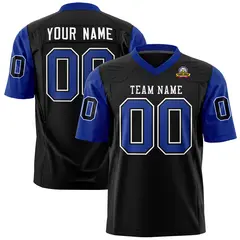 Black Royal Raglan Sleeves Authentic Football Jersey
